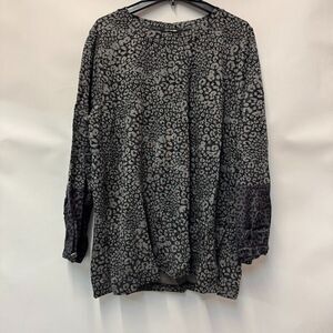 Kobi Halperin Women XXL Grey Cheetah Print Long Sleeve Sweatshirt NWT CY86